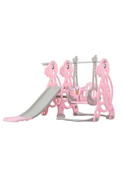 Ma Baby مجموعة أرجوحة منزلقة للأطفال 4 في 1، تتضمن زلاجة وأرجوحة وطوق كرة سلة وأداة تسلق