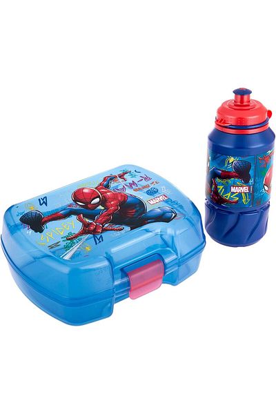 AKDC SPDMN LUNCH BOX W/WATER BOTTLE 14CMX18CMX7CM Blue