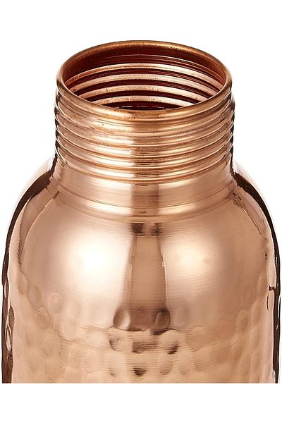 Kedge Dr Joint Hammered Pure Copper In & Out Bottle, 950 Ml Capacity, 4.5 Cm X 25 Cm Size