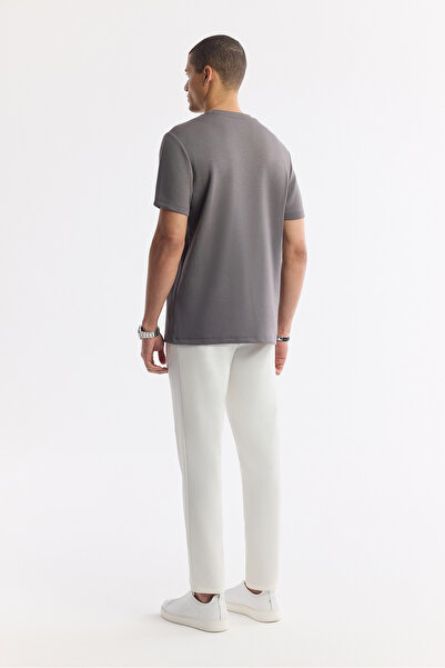 Avva Erkek Antrasit Bisiklet Yaka Bi-Stretch İnterlok Regular Fit T-Shirt A51Y1072