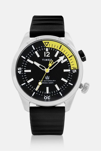 Timex Men Tw2v73400 Silicone Watch 41 Mm, Black