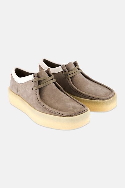 CLARKS Men Wallabee Cup Lace Up Casual Shoes, Grey Combo