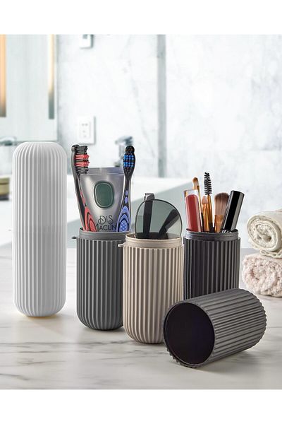 Rotanev 3 Pieces Smart Storage Container Multi-Purpose Organizer Toothbrush Holder Glasses Storage Cosmetic Box