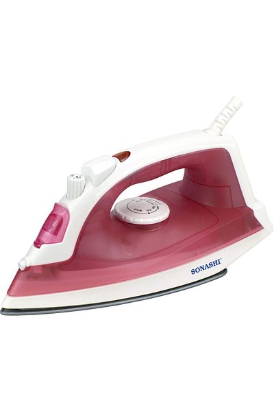 sonashi SI-5077T Steam Iron 1600W, Non-Stick Soleplate, Steam, Burst, Spray & Dry Modes, Red