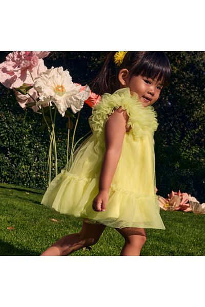 Abel & Lula Yellow L25Y5029 Baby Girl Tutu Sleeve Dress Abel and Lula