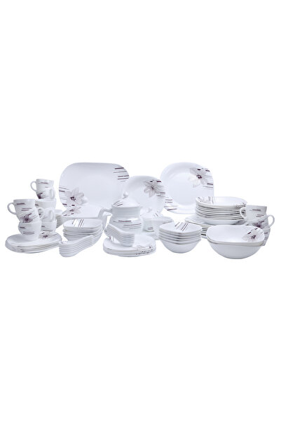ROYALFORD RF9759 97Pcs Opal Ware Dinner Set Plates, Bowls, Spoons, Cup & Saucer Tea Pot