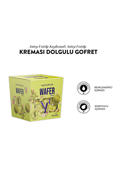 Patiswiss Wafer Antep Fıstığı Kreması Kaplamalı Ve Dolgulu Gofret, 150g