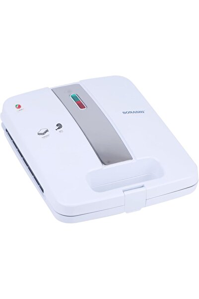 sonashi SGT-842 4-Slice Grill Maker, White, Non-Stick Plate, Light Indicator, Handle Locking System