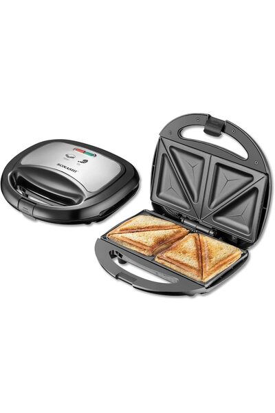 sonashi 2-Slice Sandwich Maker, Non-Stick Plates, Overheat Protection, 750W, ...