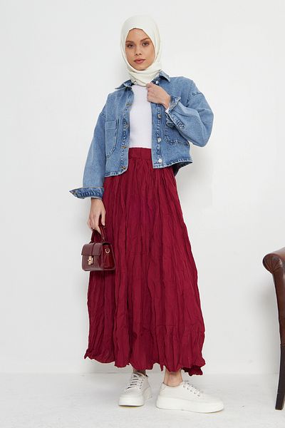 RTBUTİK Crinkle Crinkle Hijab Skirt, Hijab Skirt, Women's Gift Skirt
