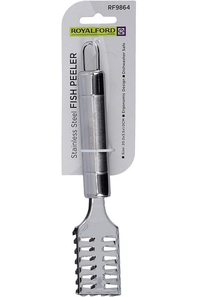 ROYALFORD Fish Knife Scraper - Stainless Steel Saw-Tooth, Ergonomic Handle, Easy Scale Removal.