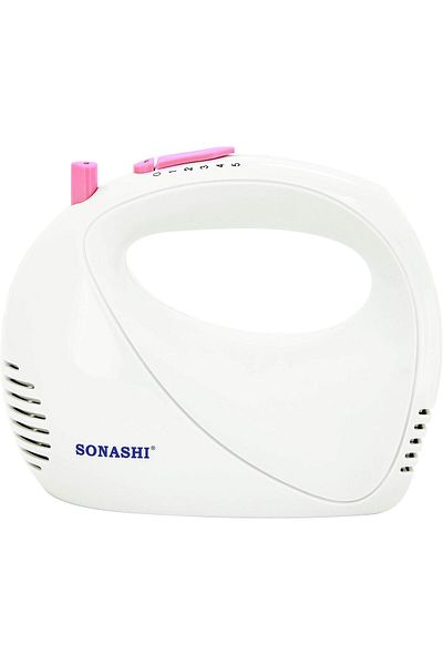 sonashi خلاط يدوي SMX-144، 5 سرعات، خفاقة كيك، خطاف عجين قابل للفصل، مفتاح توربو