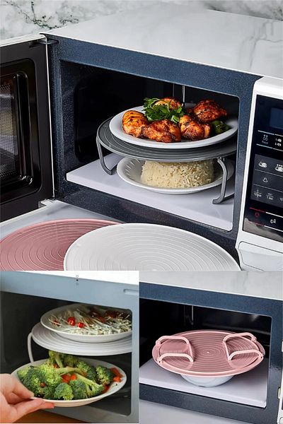 Tanemce Collapsible Refrigerator and Microwave Shelf, Heat Resistant Organizer White