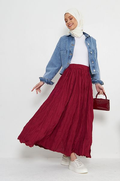 RTBUTİK Crinkle Crinkle Hijab Skirt, Hijab Skirt, Women's Gift Skirt
