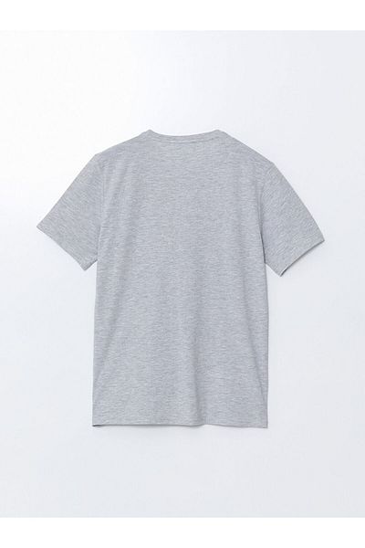 LC Waikiki Gray Crew Neck Short Sleeve Men's Pajama Top