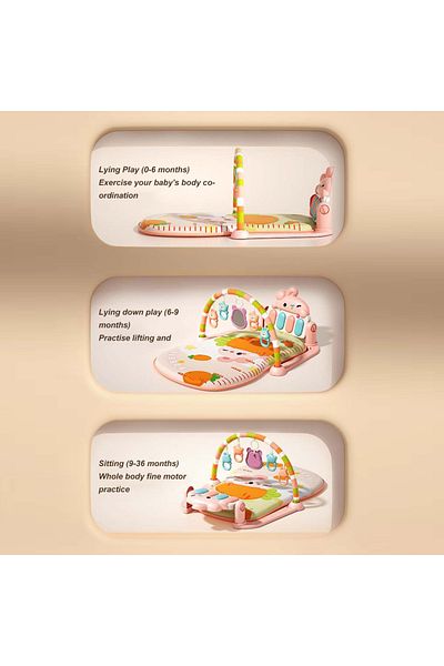 Ma Baby Baby Gyms Play Mats Musical Activity Center Baby Piano Gym Mat Tummy Time Padded Mat 1688-7G
