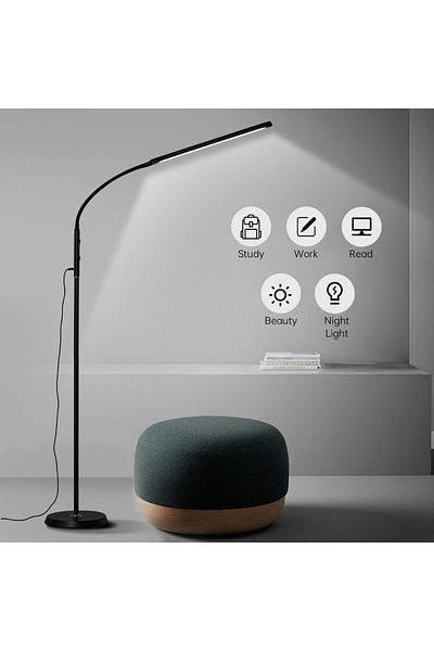 COOYA LED Floor Lamp, Color Adjustable Dual-purpose Light, Touch Control, 360° Rotatable for Home, Office
