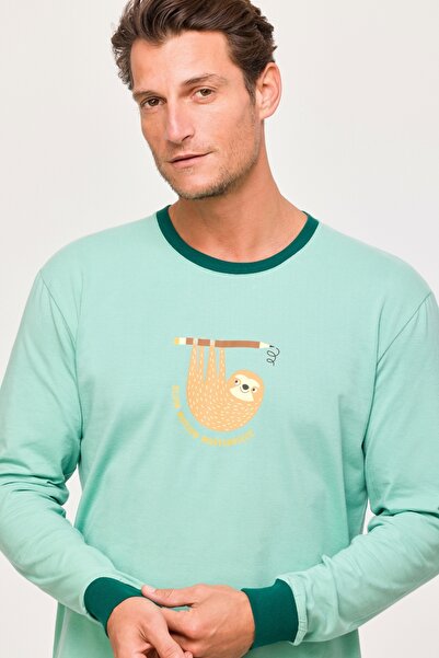 Woody Men's Pajamas - Light Blue 730 Model