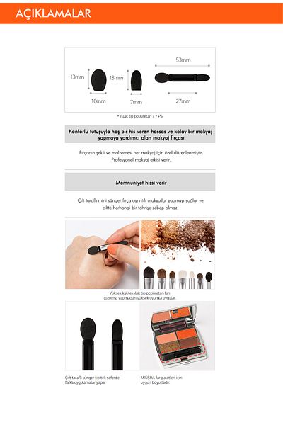 Missha Double Sided Mini Sponge Applicator (4Pcs) Artistool Shadow Mini Type (4Pcs)