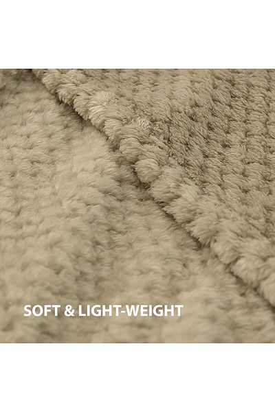 COOYA Blanket for Couch Sofa Bed, Super Soft and Cozy Blanket, Ideal for Bedroom Decor, Khaki, 200x230CM