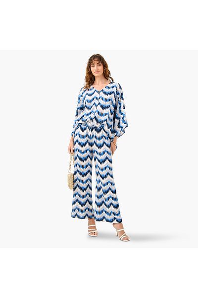 FAV All-Over Print V-neck Top and Pants Set