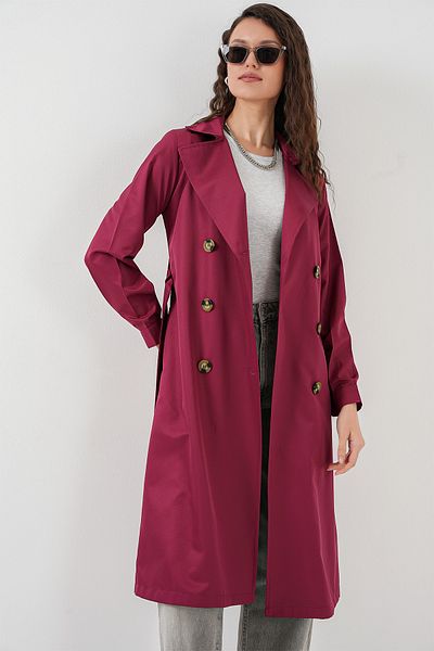 Bigdart 5853 Trenčkot s dvojitým golierom - Claret Red