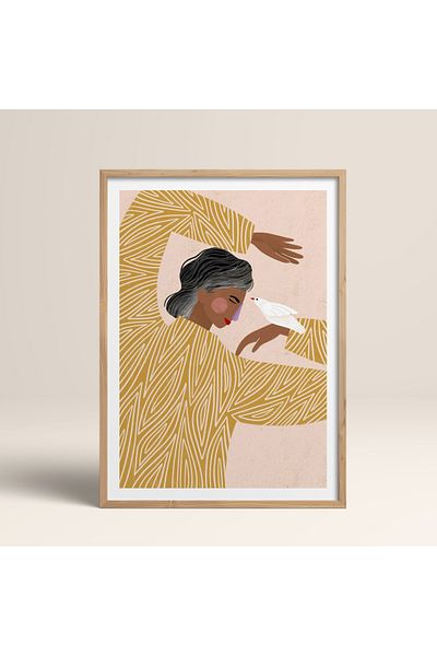 HOMEPACK Единична картина в дървена рамка, единичен плакат, картина TK/951