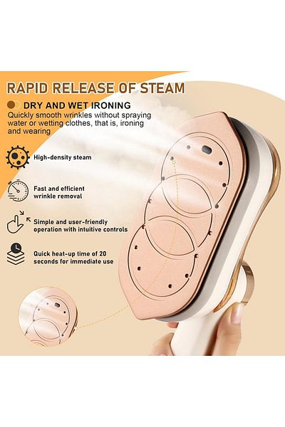 COOYA Steamer for Clothes,1200W Foldable Handheld Travel Steamer,Fast Heat Up,180ml Water Tank,White