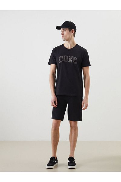 LC Waikiki New Season Crew Neck εμπριμέ χτενισμένο βαμβακερό ανδρικό Tisort - S5J839Z8