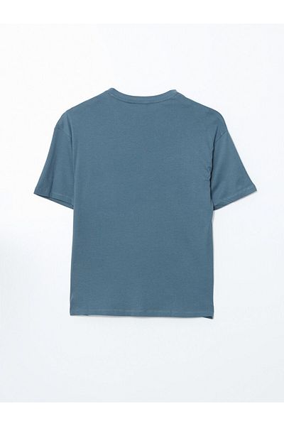 LC Waikiki Tricou pentru bărbați din bumbac pieptănat cu imprimeu cu decolteu rotund de sezon nou - S5K420Z8