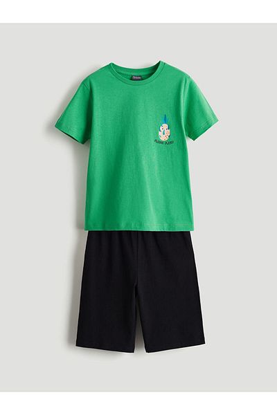 LC Waikiki New Season Crew Neck Boys' Shorts Pajama Set - S5L932Z4