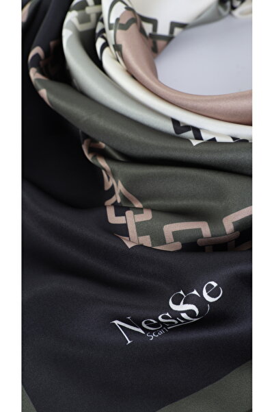 NESSCARF Chain Pattern Imported Silk Satin Scarf