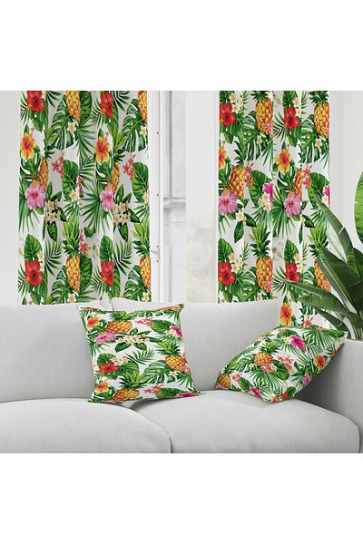 EVSEHOMES Flower Pineapple Living Room Kitchen Single Wing Background Curtain