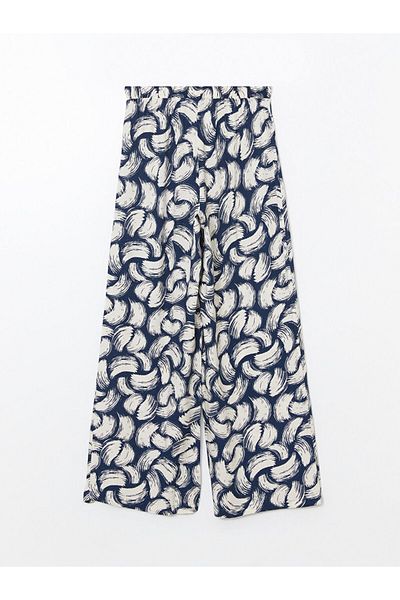LC Waikiki New Season Patterned Women's Trousers with Elastic Waist - S5M338Z8