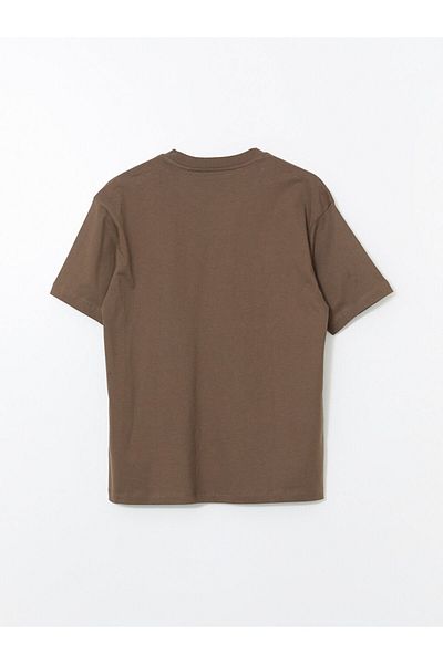 LC Waikiki Ανδρικό μπλουζάκι LCW Vision Crew Neck με στάμπα από βαμβακερό χτενισμένο βαμβάκι