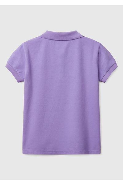 United Colors of Benetton Tricou Polo Pique cu logo mov pentru fete