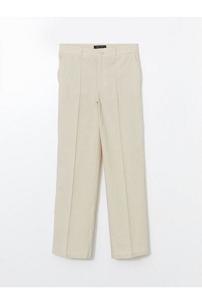 LC Waikiki New Season Linen Blend Women's Pleated Trousers - S56563Z8