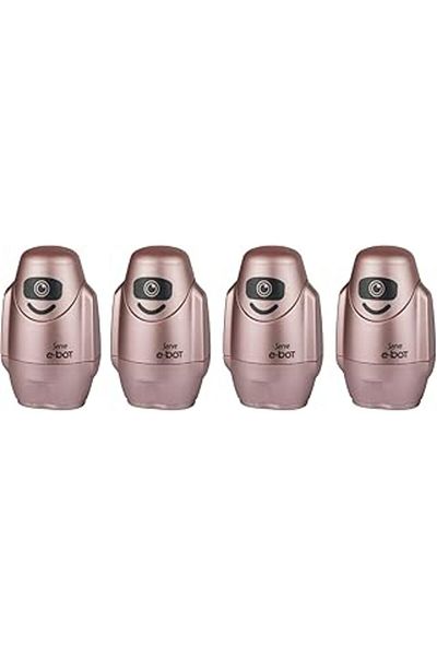 STOREMAX E-Bot Pencil Sharpener with Eraser Metallic Rose Set of 4