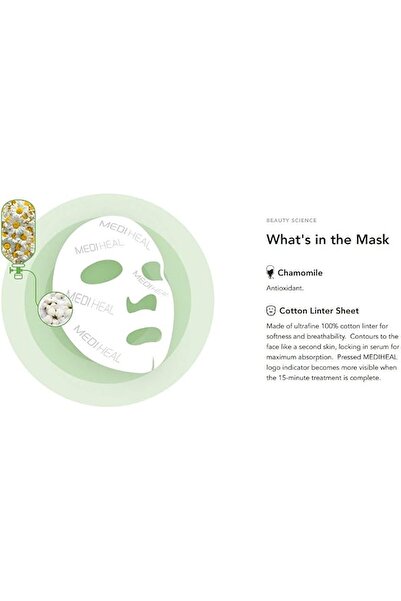 Mediheal Korean Teatree Essential Mask, Infused With Teatree Active, Calming, 10's, 25 ml