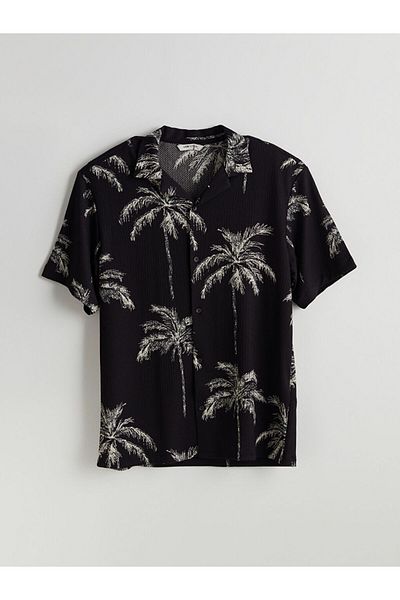 LC Waikiki Ανδρικό πουκάμισο Lcw Vision Regular Fit με κοντομάνικο σχέδιο