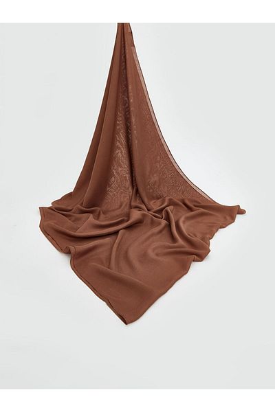 LC Waikiki Brown Patterned Women's Voile Shawl