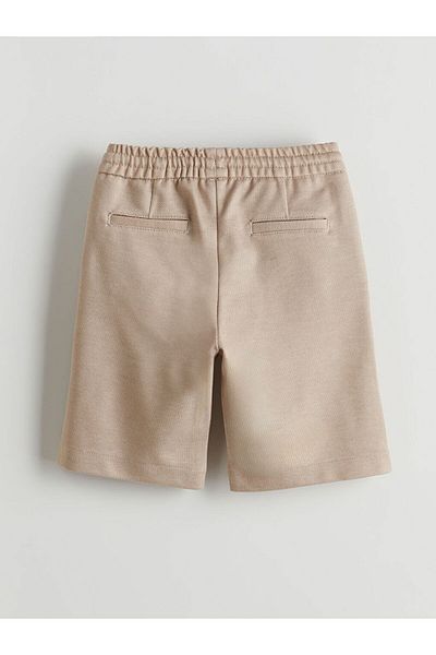 LC Waikiki Lcw Vision Beige Textured Boy's Shorts with Elastic Waist