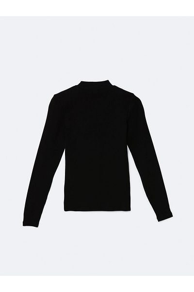LC Waikiki Lcw Modest Black Stand Collar Women's Bodysuit