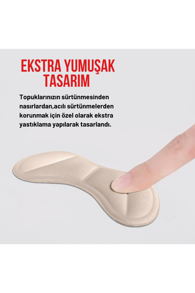 Walter White Ayakkabı Topuk Vurma Önleyici,Daraltma Pedi Ayakkabı İçi Koruyucu Aparat Topuk Süngeri Bej