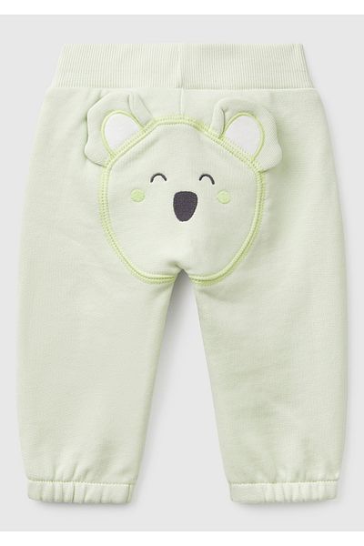 United Colors of Benetton Baby Aqua Green Sweatpants with Rabbit Detail on the Back and Elastic Waist