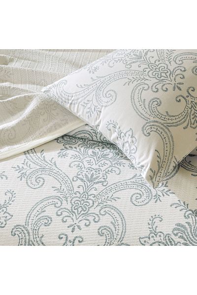 Taç Blue Crown Printed Bovary Double Pique Set