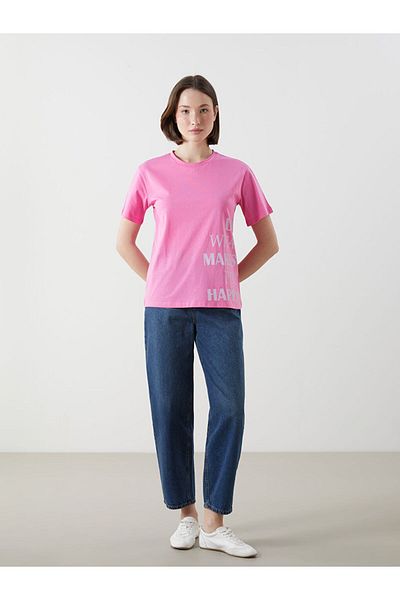 LC Waikiki Νέα σεζόν Crew Neck Printed Γυναικείο Tisort - S5KR10Z8
