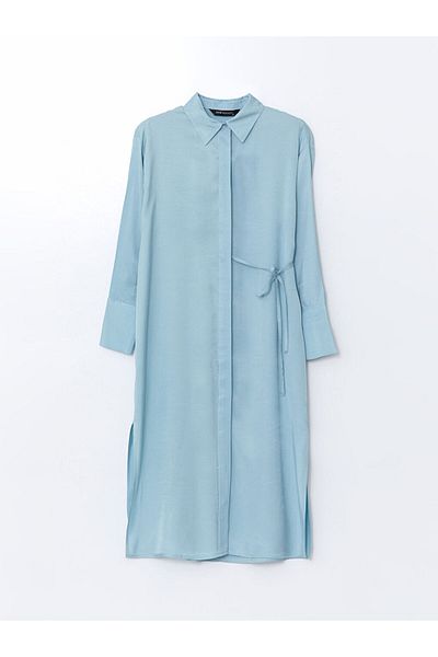 LC Waikiki Lcw Modest Blue Oversize Women's Shirt Tunic