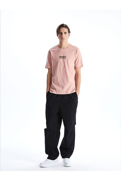 LC Waikiki Ανδρικό μπλουζάκι LCW Crew Neck με εμπριμέ χτενισμένο βαμβάκι