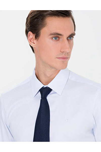 Cacharel Чоловіча сорочка Slim Fit з довгими рукавами Basic - світло-синя